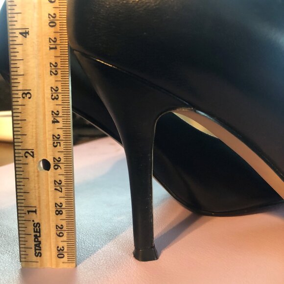 Nine West Flax black leather pump high heels size 8W barely worn - Picture 6 of 6